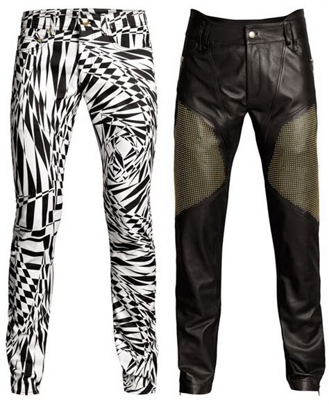 versace trouser|versace leather pants men's.